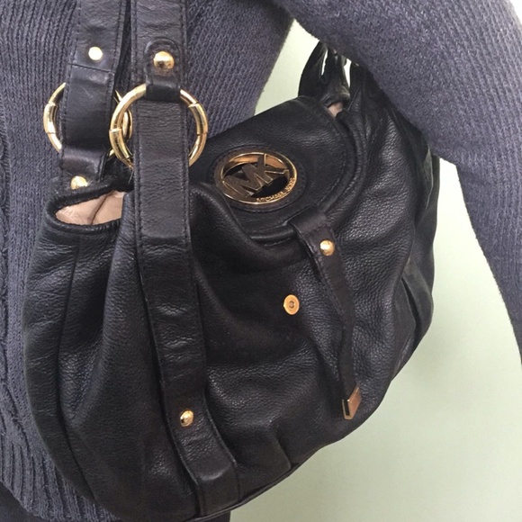 Michael Kors Blk/Gold Tote Shoulder Bag - Picture 1 of 11